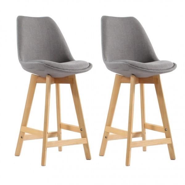 Lot de 2 Tabourets de Bar Scandinave Gris OSLO  Cdiscount Maison