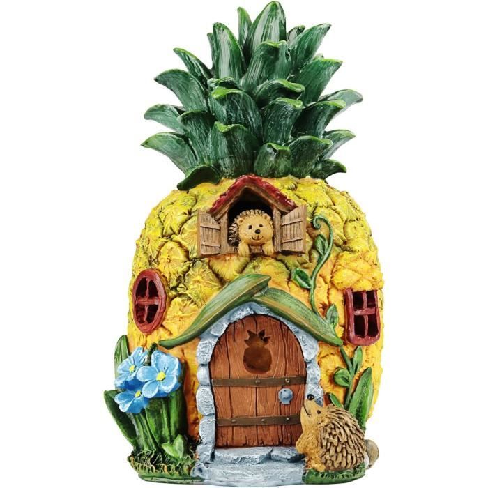 Déco Aquarium Ananas - Kit 11 Pièces En Résine - Cachettes Pour Poissons, Design Coloré