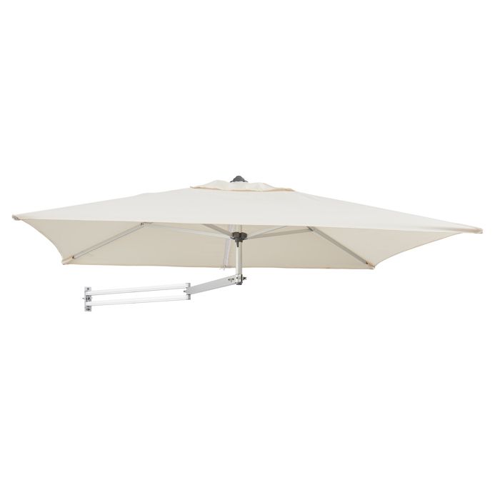 EASYSOL Parasol Mural Aluminium, Rectangulaire 200 x 140 cm, Naturel / Ecru