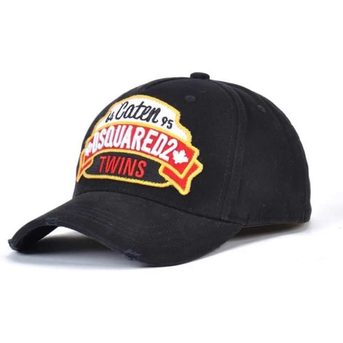 Casquette Baseball DSQUARED2 DSQ2 Brodée - Noir - Taille Réglable - Coton - NEUVE Sans étiquette