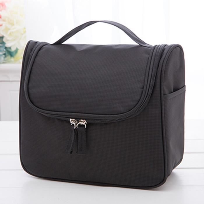 Grande Trousse de Toilette voyage, Trousse de toilette à suspendre, Sac de Toilette voyage, Sac cosmétique pour homme et femme Noir