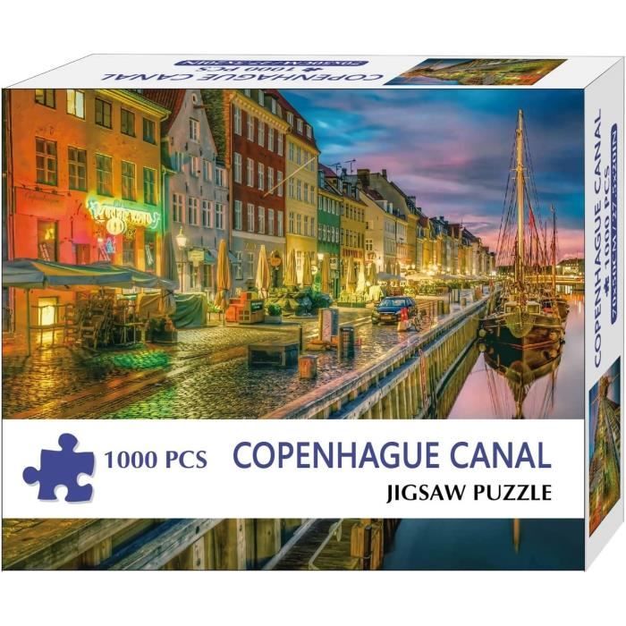 Puzzle 1000 Pièces Puzzle Paysage Canal de Copenhague Amusant Puzzle  Adultes Défi Cérébral pour Enfants Adolescent - Cdiscount Jeux - Jouets