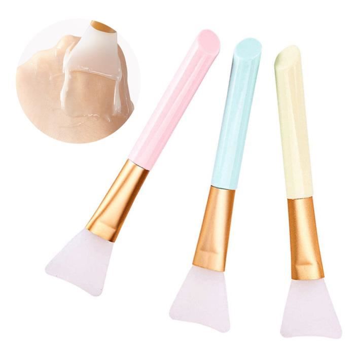 3 pieces masque visage en silicone pinceau masque de beaute outil souple en silicone boue visage masque pinceau applicateur cdiscount au quotidien