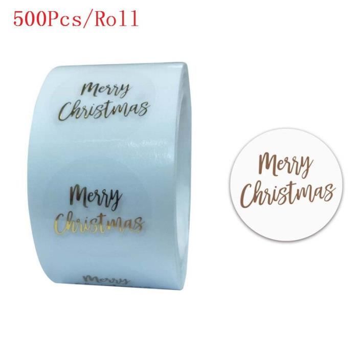 Autocollants Transparents Noël En Feuille D'or - Rouleau De 1000, 2,5 Cm