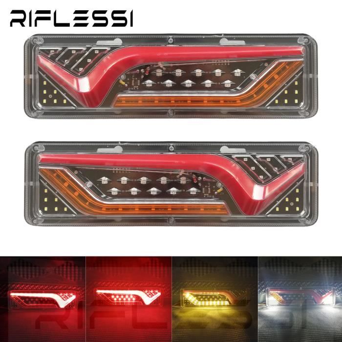 Feux Arrière LED 24V Universels Pour Caravane, Remorque Ou Camion - 5 Fonctions, 46 LEDs - Facile à Installer