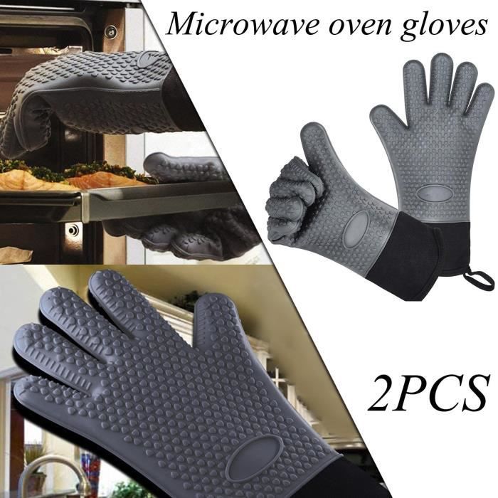 MANIQUE,Pink--Gants De Four à Micro Ondes En Silicone épais, Isolant