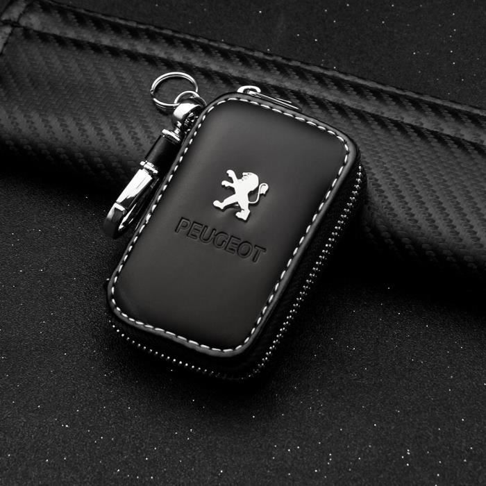 Porte-clés emblème de style de voiture en cuir en métal 3D, porte-clés,  accessoires pour