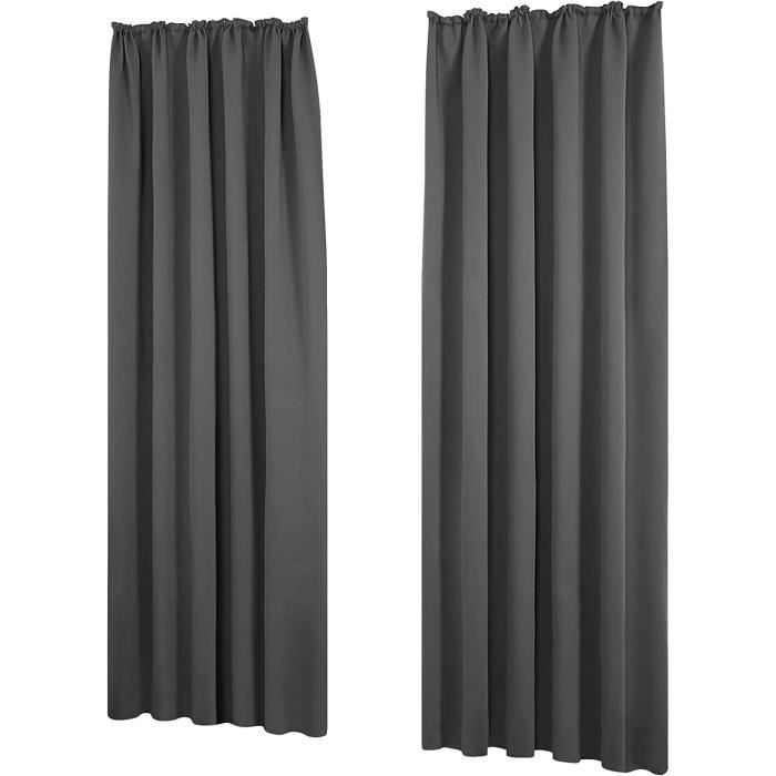 JIUZHEN Rideaux Occultants 228x228cm Lot De 2 - Thermiques, Anti-UV, Galon Fronceur Pour Salon/Chambre