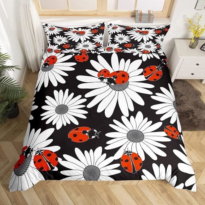 Housse de Couette Coccinelle Fleur Parure de Lit Imprimée 3D — free download