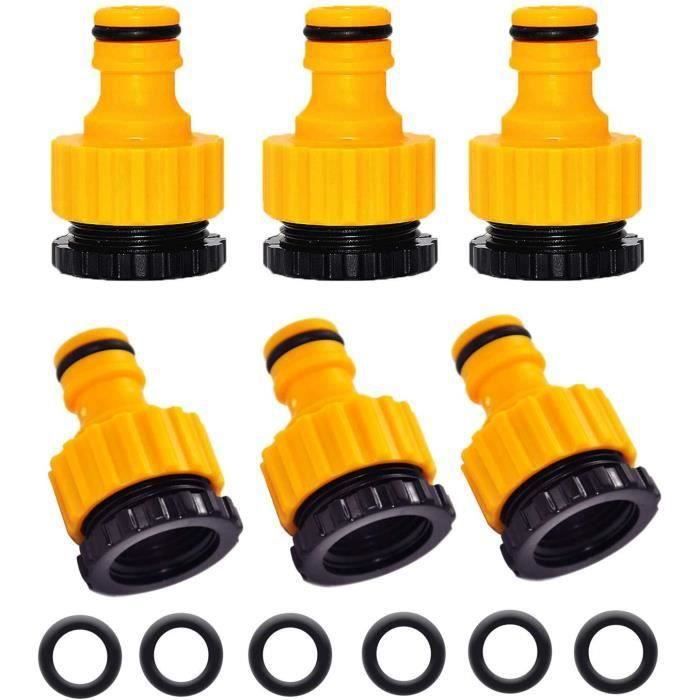 Lot De 4 Raccords 2-en-1 Pour Robinet De Jardin - Adaptateur 1/2" Et 3/4" Pour Tuyau D'Arrosage