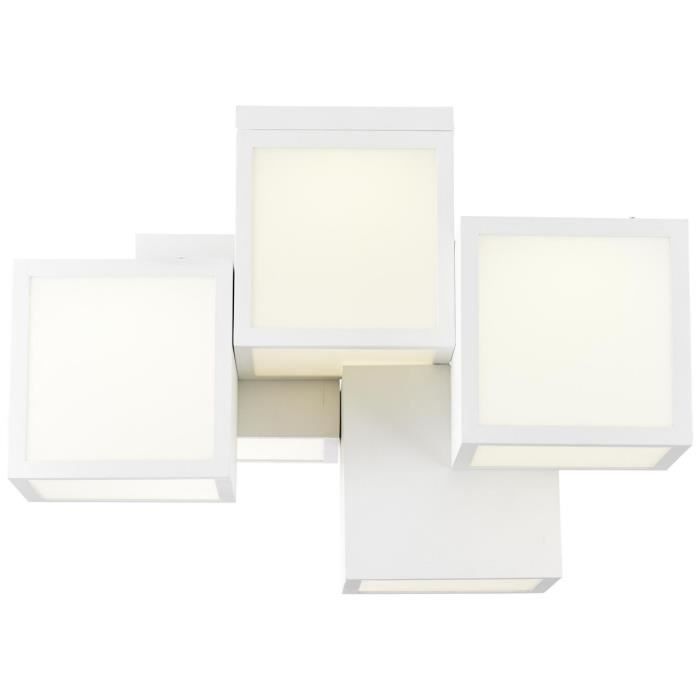 Plafonnier LED - BRILLIANT - Cubix - Blanc - 1 ampoule E27 - Design industriel
