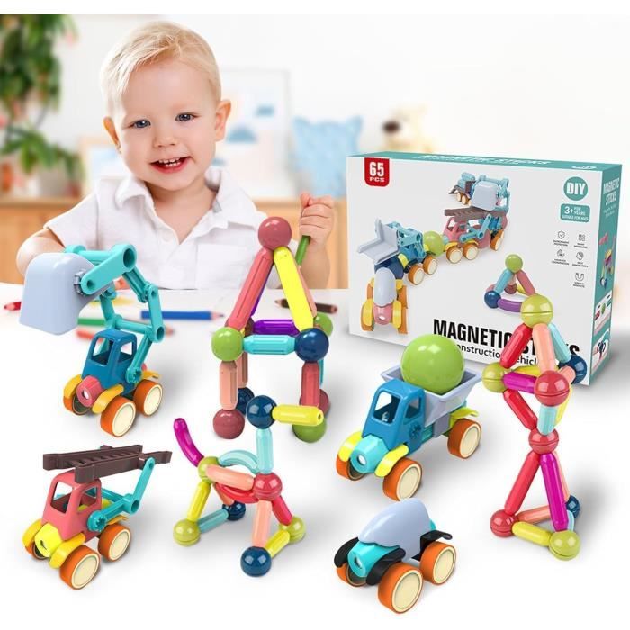 Jeu Construction Magnétique Route – 70 Pièces, Compatible Grandes Marques | Pour Enfants 3 Ans+, éducatif