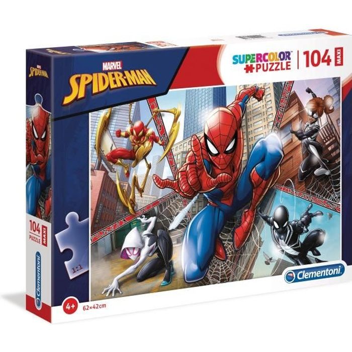 Puzzle Spider-Man - Clementoni - 104 pièces Maxi - Dessins animés et BD - Enfant  4 ans et plus - Cdiscount Jeux - Jouets