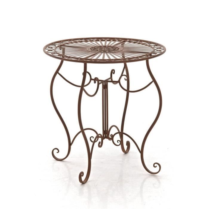 clp table de jardin ronde en fer forgé indra, faite à la main dans un style nostalgique, diamètre ø 70 cm, 6 couleurs au choix72 ...