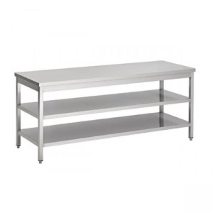 Table Inox Pro Avec 2 Etageres Basses Gamme 600 Combisteel