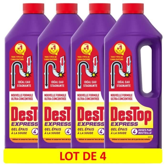 Lot de 4 Déboucheurs Gel Express- 4 doses Flacon de 950ml
