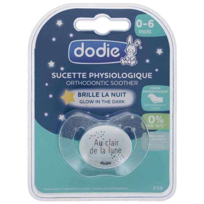 Sucettes-Dodie Sucette Physiologique Nuit - 0-6 Mois - Étoile-Nuages - P39  (Modèle : Au Clair de la Lune) - Cdiscount Puériculture & Eveil bébé