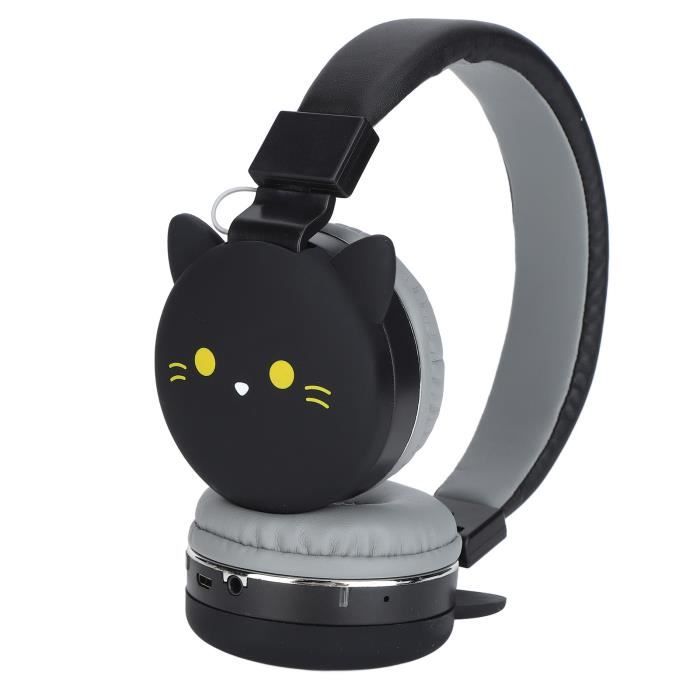 Casque audio bluetooth chat noir pour enfant