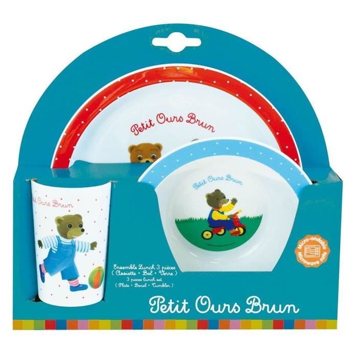 Fun House Petit Ours Brun Ensemble Repas Contenant 1 Assiette 1 Bol Et 1 Cdiscount Puericulture Eveil Bebe