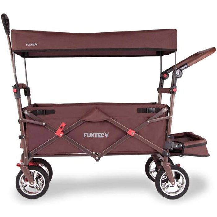 Chariot de transport enfant - Marron - FUXTEC Smart Cruiser - pliable charge 75 kg