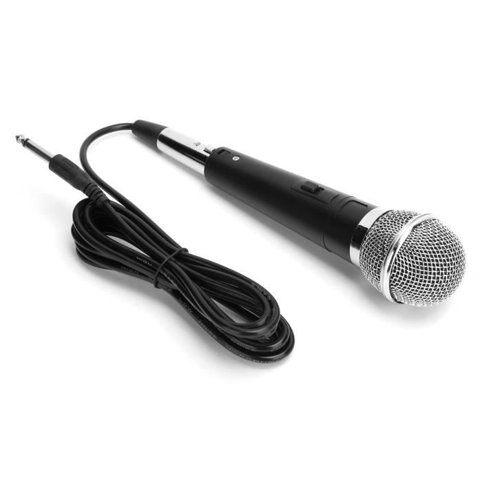 Microphone Dynamique Karaoké 600 Ohm - Avec Câble Jack 3m - Interrupteur Marche/arrêt - Idéal Chant, PA, Enregistrement