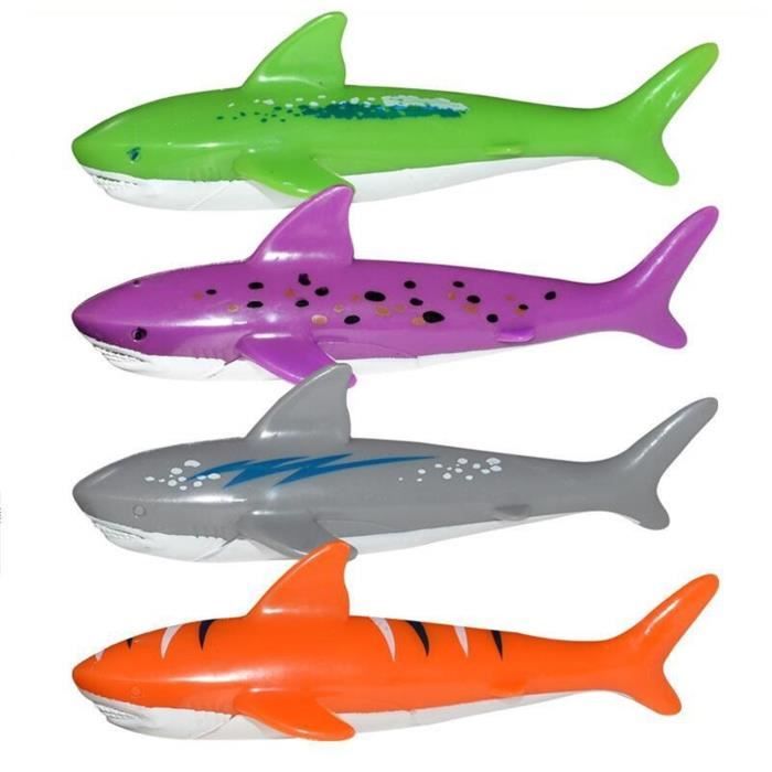 KHlove Jouets De Plongée Piscine 8 Pièces - 4 Anneaux Poisson + 4 Disques - Jeux Natation Enfants Été Garçon Fille