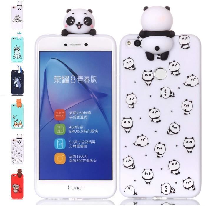 Housse Coque Etui Huawei P8 Lite 2017 silicone gel Protection arrière Panda Bubble
