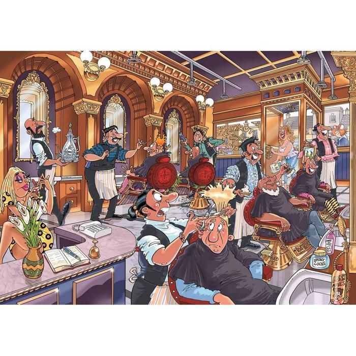 Puzzle 1000 pièces - JUMBO - Wasgij Mystery 27 - Un rasage de très très près - 68 x 49 cm - Principe Wasgij - Dès 10 ans Puzzle 1000 pièces - JUMBO - Wasgij Mystery 27 - Un rasage de très très près - 68 x 49 cm - Principe Wasgij - Dès 10 ans