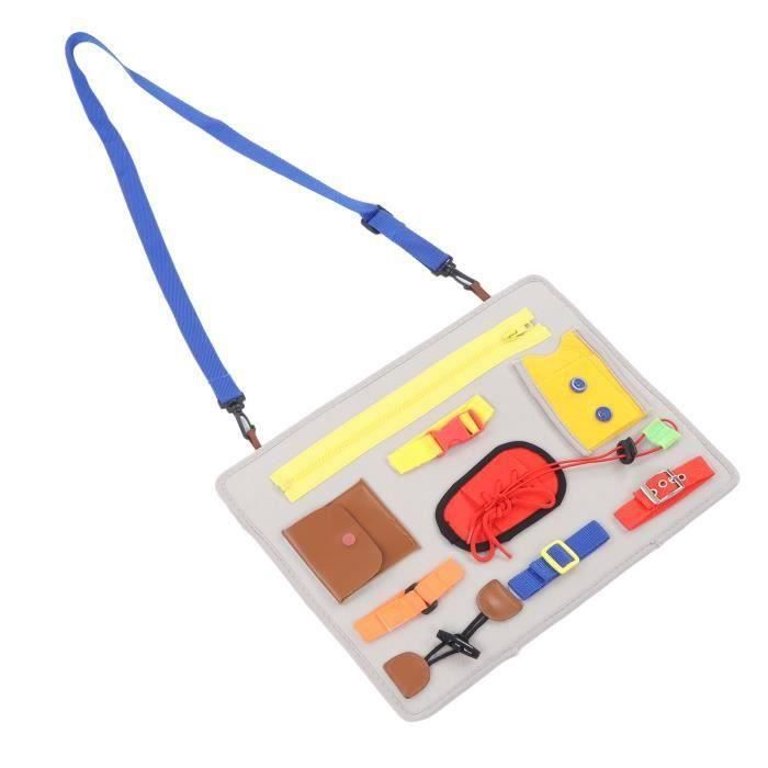 Planche Busy Board Montessori Pour Enfants - Éducation Précoce Vêtements Boucles Fermeture Éclair - 20x30 Cm