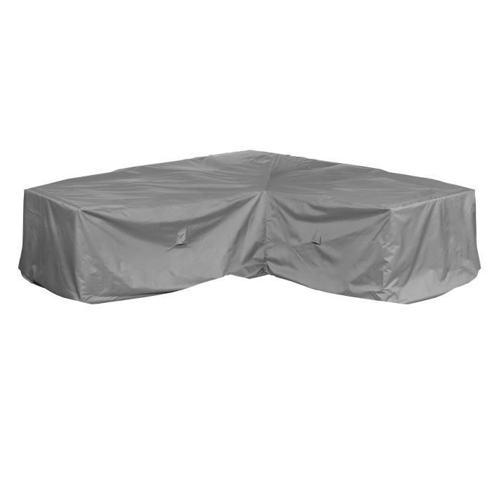 Housse de protection pour canapé dangle de jardin (asymétrique) 325 x 270 x 80 cm polyester tissé Oxford 600D couleur : gris Housse de protection pour canapé dangle de jardin (asymétrique) 325 x 270 x 80 cm polyester tissé Oxford 600D couleur : gris