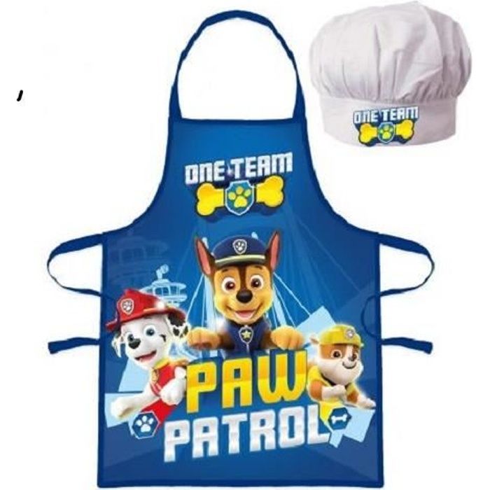Tablier Toque Chef Cuisinier Pat Patrouille Paw Patrol Déguisement enfant 3 à 8 ans b
