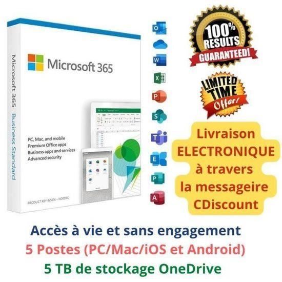 Microsoft Office 365 - Accès à Vie | 5 Postes | 5 TB Stockage