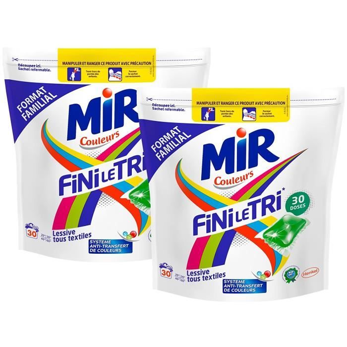 Mir Fini Le Tri Lessive Liquide en Dose 30 Doses 30 Lavages Lot de 2 Cdiscount Au quotidien
