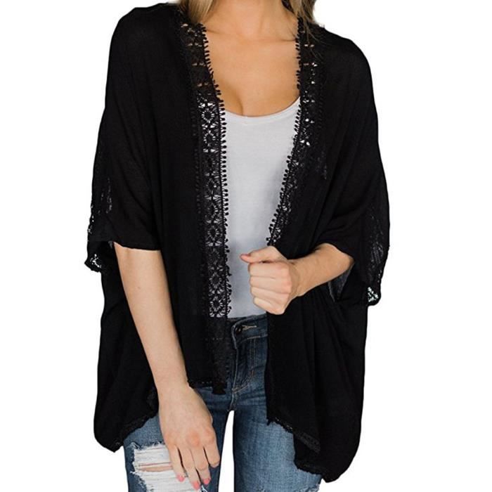 Lafayestore Femmes Femmes Dentelle Cap Decontracte Manteau Blouse Kimono Veste Cardigan Yhl80725185bk Noir Zf4022 Noir Noir Achat Vente Gilet Cardigan Soldes Sur Cdiscount Des Le 20 Janvier Cdiscount