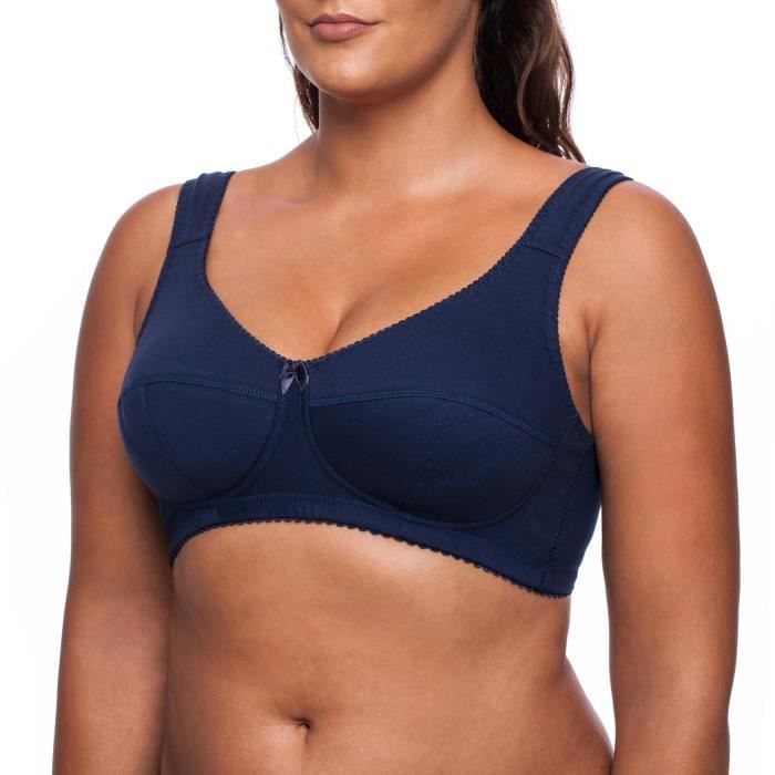 Soutien Gorge Coton Minimiseur Grande Taille Emboitant Sans Armature Bleu Marine Fr 115f Bleu Marine Cdiscount Pret A Porter