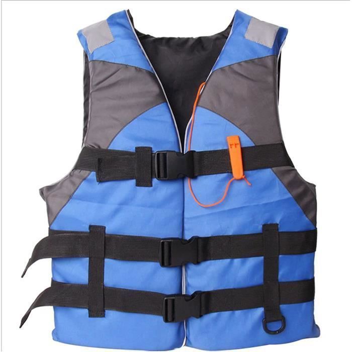 Gilet De Sauvetage Adulte Réglable Unisexe - Avec Sifflet Et Bandes Réfléchissantes - Pour Kayak, Paddle, Bateau, Sports Nautiques