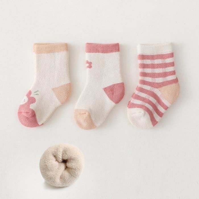 Chaussettes Bebe En Coton Fille Garcon Chaussettes Naissance 3 Paires Mignon Chaussettes Pour Bebes Enfant Rose Cdiscount Pret A Porter