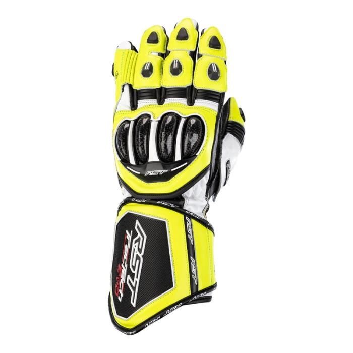 Gants De Moto RST Tractech Evo 4 - Cuir Plein Grain & Kangourou, Renforts Kevlar, Carbon, Taille XL