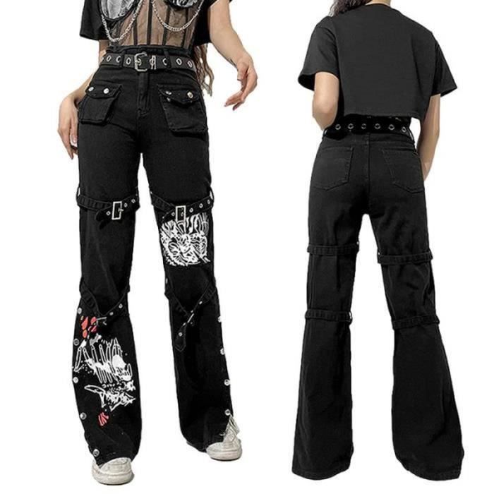 Jeans Skinny Gothique à Lacets Banned Apparel - Tailles XS à XXL, Noir, Neuf Avec étiquettes
