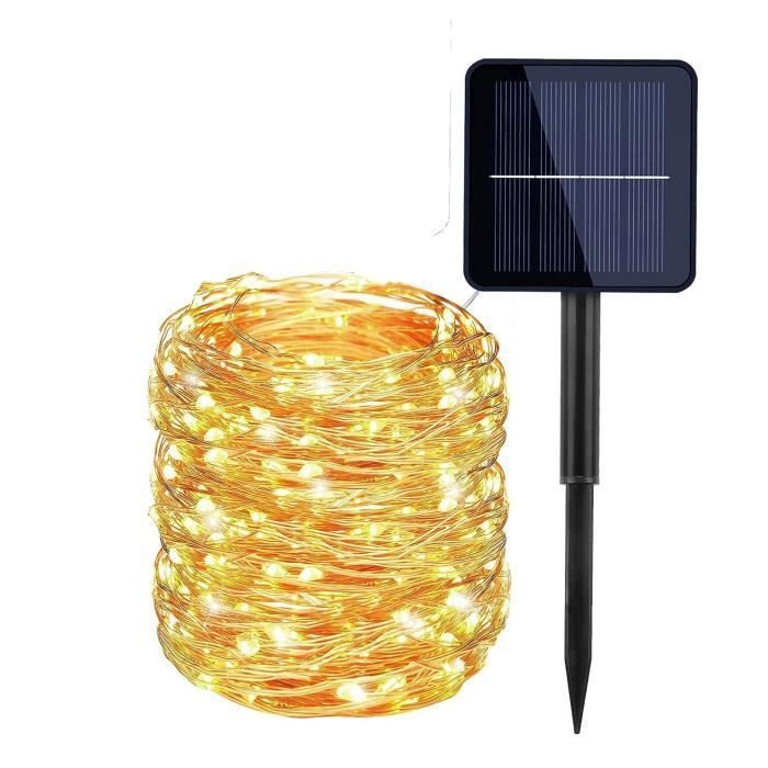 MTEVOTX Guirlande Lumineuse Exterieur Guirlande solaire IP65 Étanche 22m 200 LED 8 Modes pour Jardin Terrasse Noël