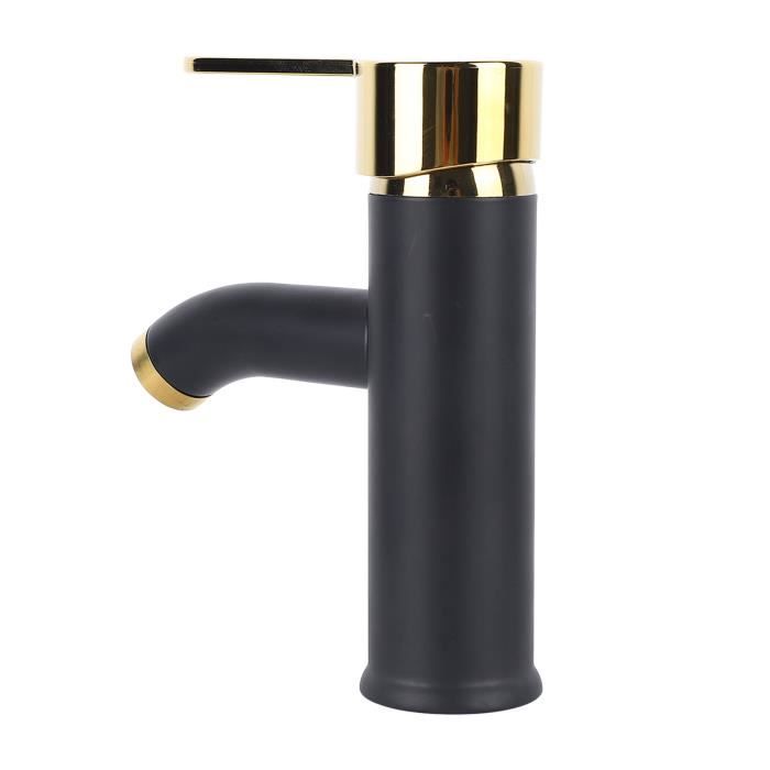 Robinet de lavabo - MXZZAND - Monotrou - Acier inoxydable - Poignée unique - Blanc