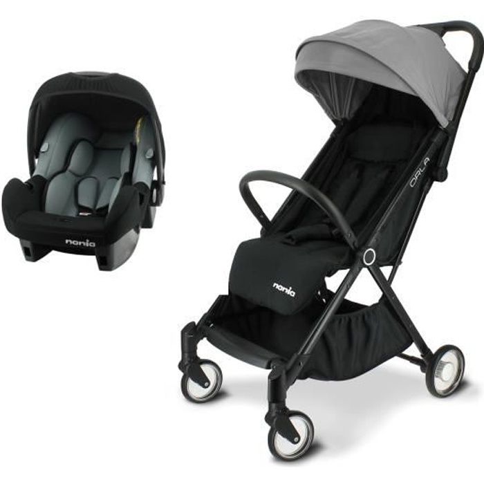 NANIA Poussette 2 en 1 Orla - Siège auto BEONE 0+ - Dès la naissance -  Jusqu'à 15kg - Gris - Cdiscount Puériculture & Eveil bébé