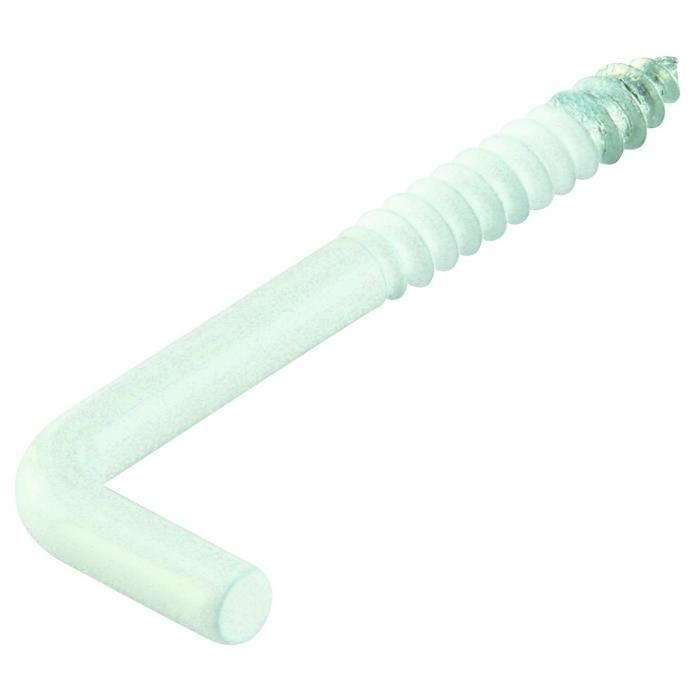 SUKI 6175048 CROCHETS À VIS ACIER PLASTIFIÉ BLANC 50 X 3,3 15