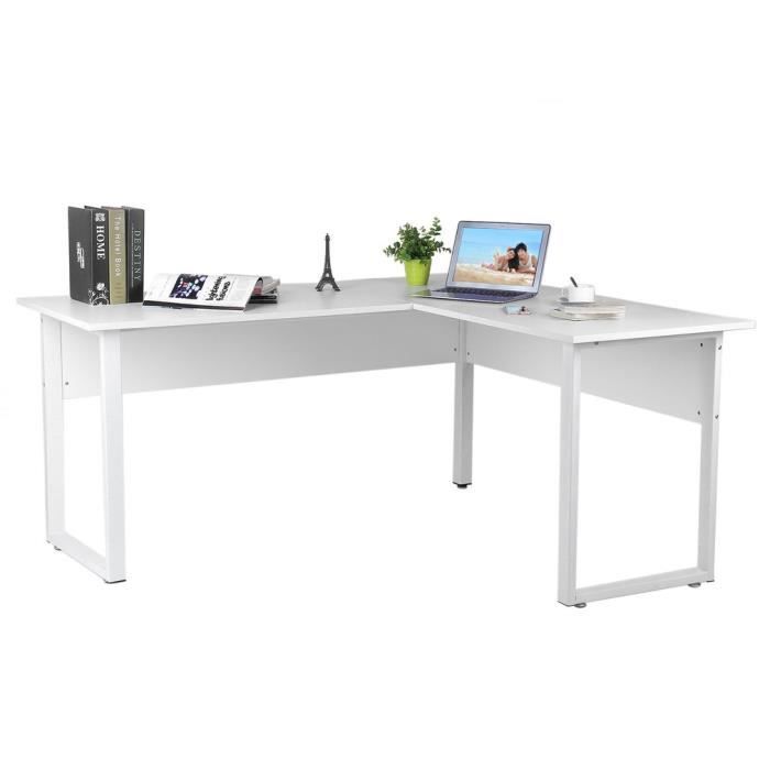 Bureau Informatique Table Informatique Meuble De Bureau Pour Ordinateur En Forme L Blanc En Bois Achat Vente Meuble Informatique Bureau Informatique Table Soldes Sur Cdiscount Des Le 20 Janvier Cdiscount