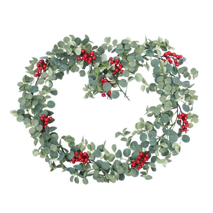 Branche Baies De Noël Artificielle 180 Cm – Rotin Rouge Festif Pour Décoration Intérieure Et Extérieure
