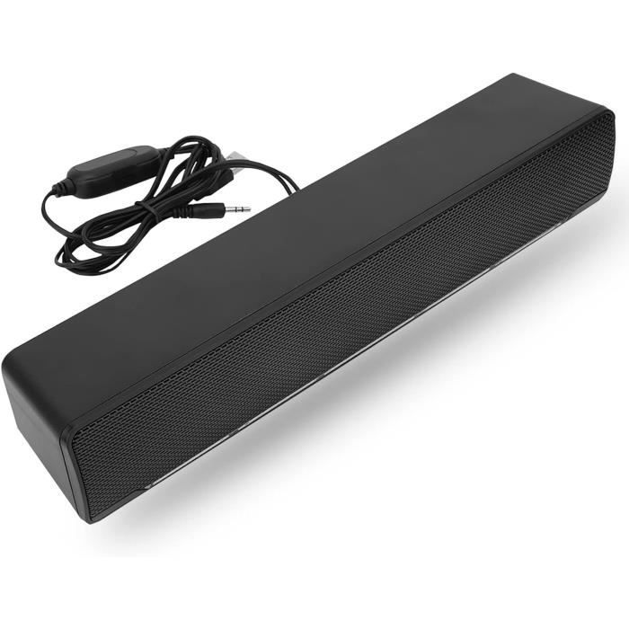 Barre Son Ordinateur Enceinte PC Jeecoo A30 - Barre De Son 10W USB - Jack 3, 5mm - Pour Ordinateur, Portable, TV - Noir Haut Parleur