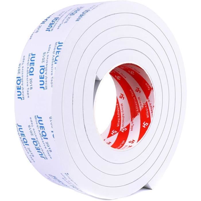 Ruban D'étanchéité En Mousse Auto-adhésif – 7 Pieds (env. 2,1 M), Largeur 1,5 Cm, épaisseur 10 Mm – Blanc