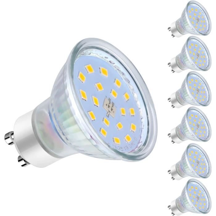 Ampoules LED GU10, 5W équivalent 60W, 600lm, Blanc Froid 6000K