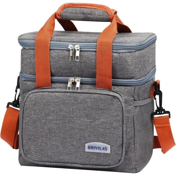 Zyluniy - Sac Isotherme Repas 12L En Velours Côtelé Beige - Lunch Box Femme Et Enfant - Poche Latérale - Pour Bureau, Pique-nique, école