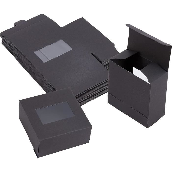 30 Boîtes Cadeaux En Carton Avec Fenêtre 8x8x4 Cm - Pour Bijoux, Macarons, Cupcakes - Emballage Présentoir